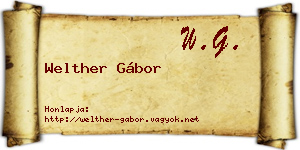 Welther Gábor névjegykártya