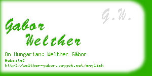 gabor welther business card